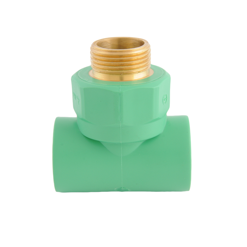 Male threaded brass insert Tee with plastic nut