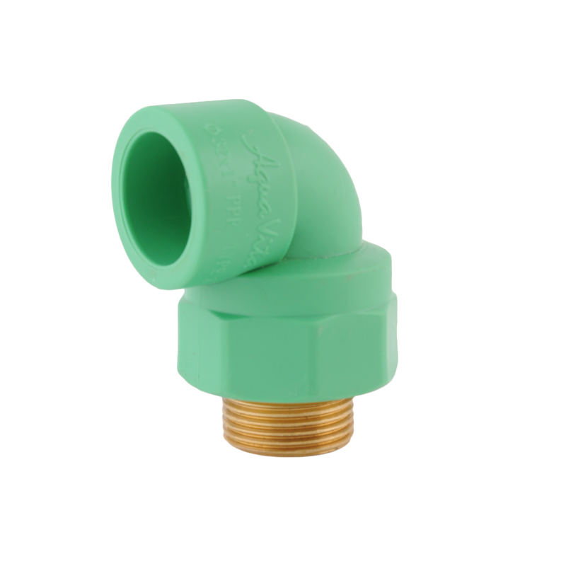 Male threaded brass insert elbow with plastic nut